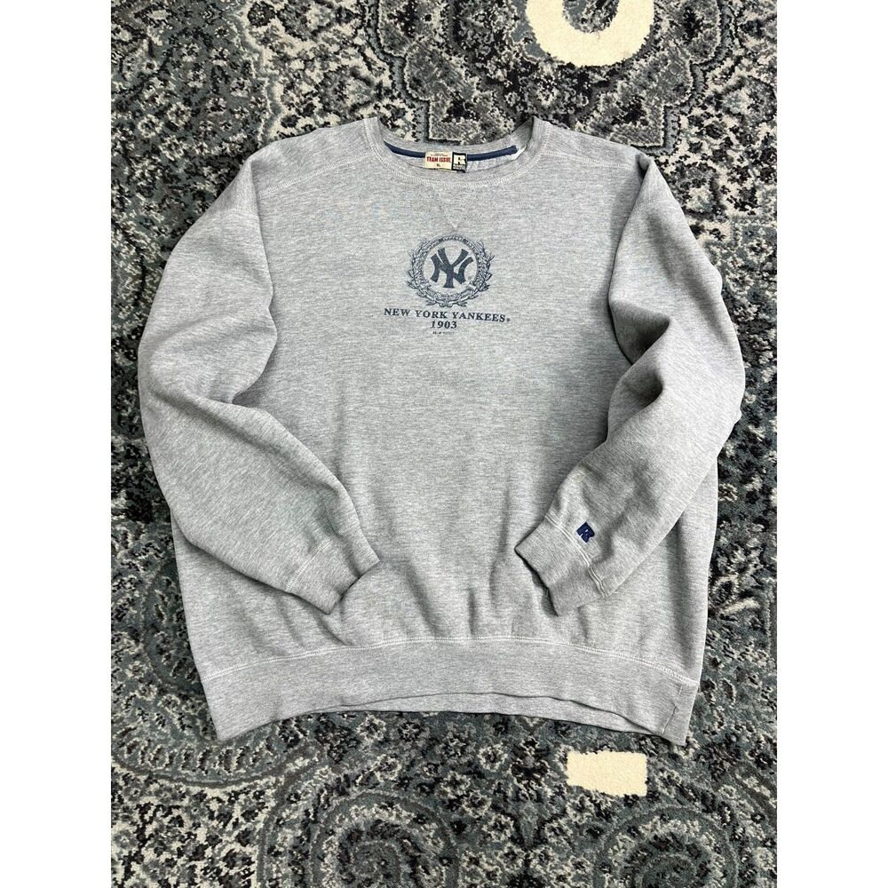 Vintage 2003 Russell Athletics New York Yankees Crewneck Sweatshirt Size XL Gray